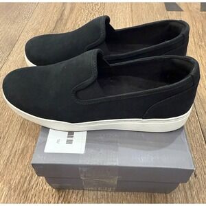 Women's New ABEO Encore Black Nubuck Leather Suede Slip On Comfort Sneakers Sz 8